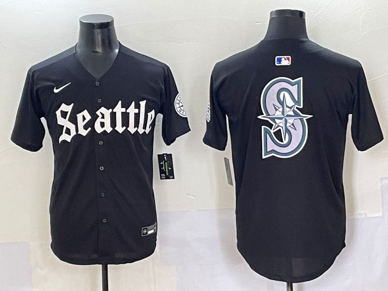 Men 2025 Seattle Mariners Blank black Five generations Joint Name Nike MLB Jersey style 10->seattle mariners->MLB Jersey